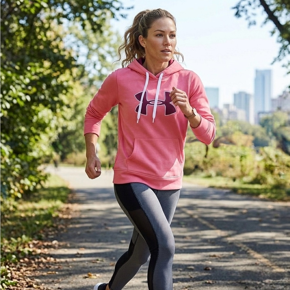 Under Armour UA Storm Semi-fitted Pink Athletic Pullover Fleece Lined Sweatshirt